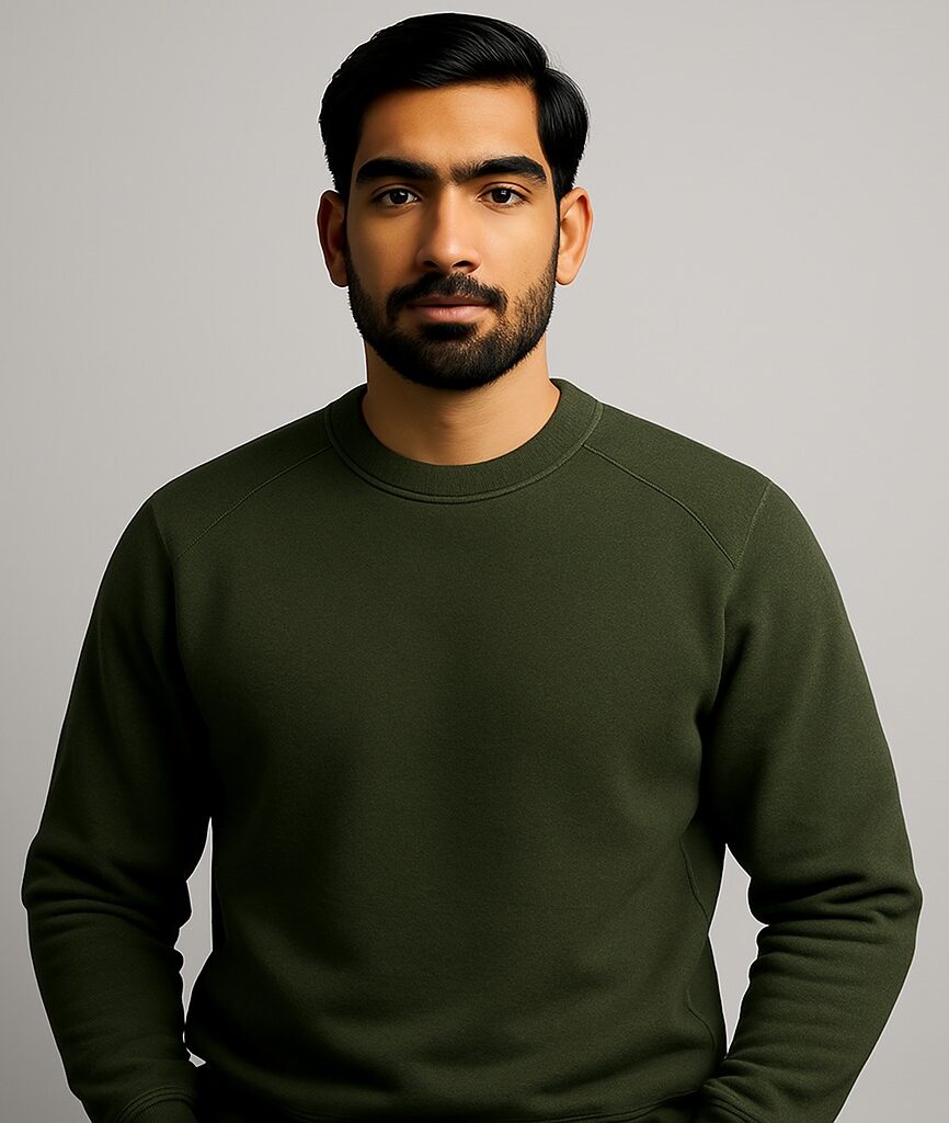 Men’s Heavyweight Cotton Fleece Sweatshirt – 330 GSM | Pure Cotton | Premium Winter Wear | All Colors Available