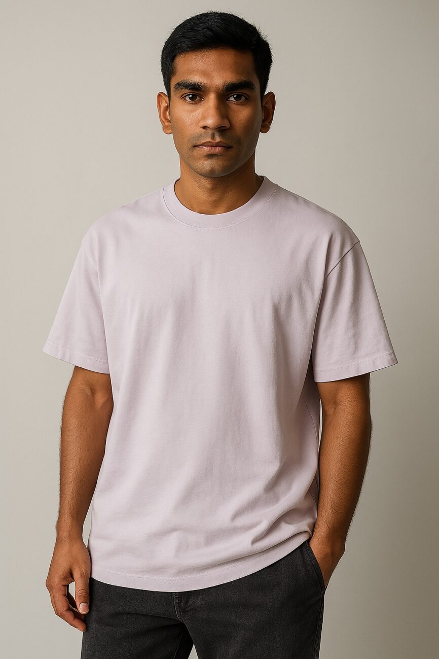 Men’s Oversized Cotton Lycra Loop Knit T-Shirt – 220-240 GSM | Stretch & Comfort | All Colors Available