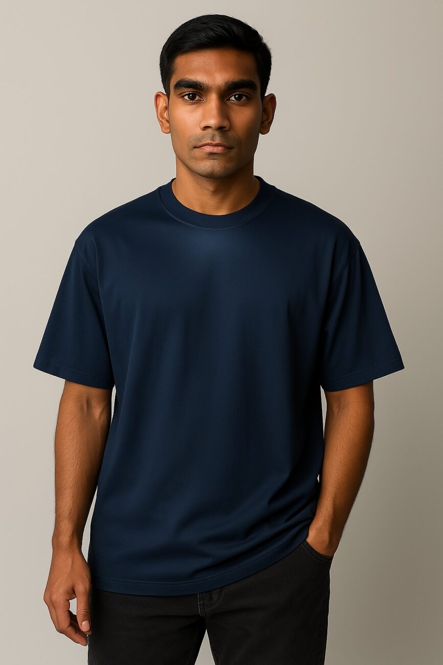 Men’s Oversized Cotton Lycra T-Shirt – Stretchable Comfort | 200-220 GSM | All Colors Available