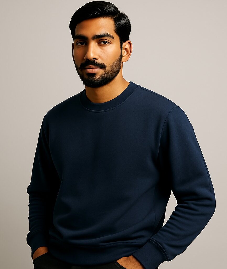 Men’s Premium Heavyweight Cotton Fleece Sweatshirt – 400 GSM | Ultra-Warm Winter Wear | 100% Pure Cotton | All Colors Available