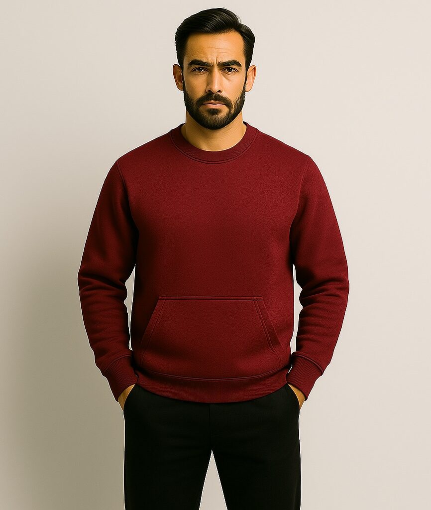 Men’s Spun Fleece Sweatshirt – 280 GSM | Lightweight & Cozy Winter Wear | Available in All Colors