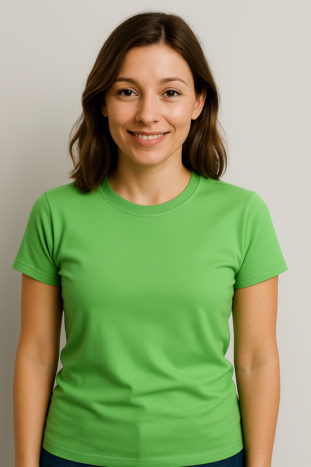 Women’s Cotton Lycra Round Neck T-Shirt – Stretch Fit | 200-220 GSM | Available in All Colors